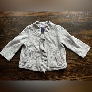 Grey Ruffle Sweater Jacket- Baby Gap